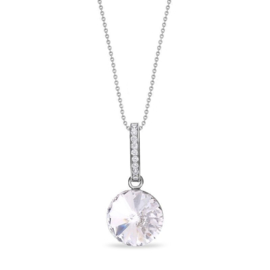 Candy Chic Collier met Elegant Witte Glaskristal van Spark Jewelry
