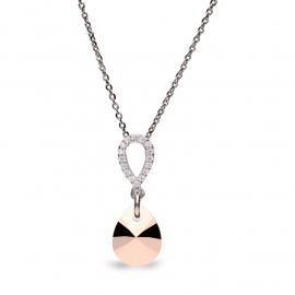 Pear Drop Roségoudkleurige Glaskristallen Ketting