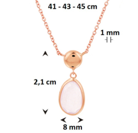 Roségouden Anker Collier met Roze Edelsteen