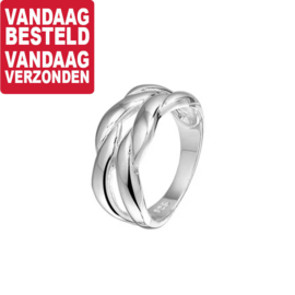 Zilveren Ring met Robuust Gevlochten Voorkant / Maat 17,8