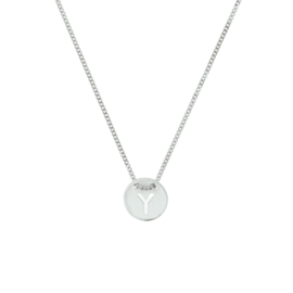 Zilveren Gourmet Collier met Letter Y