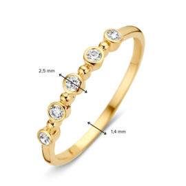 Excellent Jewelry Geelgouden Ring met Vijf Zirkonia’s