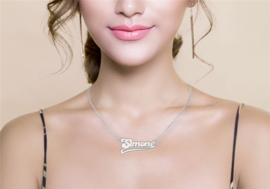 Names4ever Simone Stijl Zilveren Naamketting