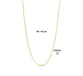 14 Karaats Gouden Collier Balkjes 0,8 mm 40 – 42 cm