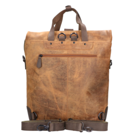 Verticale Laptop Tas van Bruin Leder IL 1701