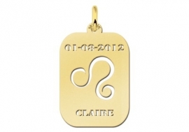 Names4ever Astrologie Leeuw Goud Hanger in Goud GHS005