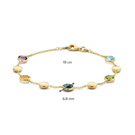 Excellent Jewelry Gouden Dames Armband met Multicolor Edelstenen