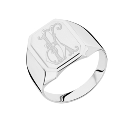 Monogram Zegelring van 925 Sterling Zilver | Names4ever