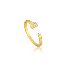 Ania Haie Under Lock and Key Goudkleurige Ring met Sleutel en Zirkonia