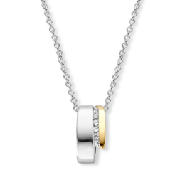 Excellent Jewelry Zilveren Hanger met Gouden Element en Zirkonia’s