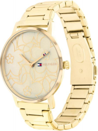 Tommy Hilfiger Goudkleurig Dames Horloge met Decoratieve Wijzerplaat