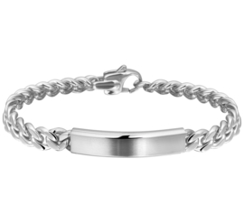 Edelstalen Graveer Armband met Gourmet Schakels