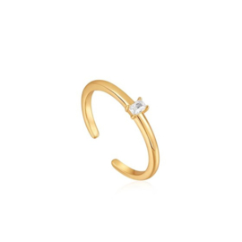 Goudkleurige Glam Ring met Zirkonia van Ania Haie S