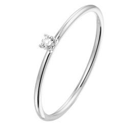 Witgouden Dames Ring met 0,05ct Diamant
