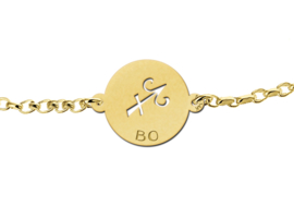 Gouden Armband met Ronde Boogschutter Sterrenbeeld Naamhanger > Names4ever