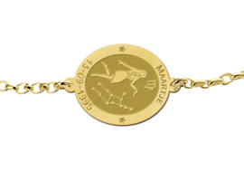 Gouden Armband met Ovaalvormige Maagd Sterrenbeeld Naamhanger > Names4ever