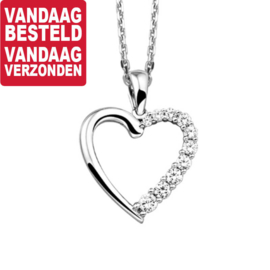 Zilveren Anker Collier met Hart Hanger