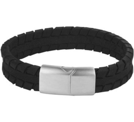 Armband van leer 12 mm 19 cm | Graveer Armband