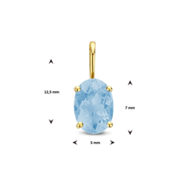 Dames Hanger Goud met blauwe Topaas 0.93 ct