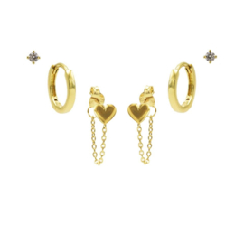 Karma Jewelry – Zesdelige Love Love Earparty Set - Gold