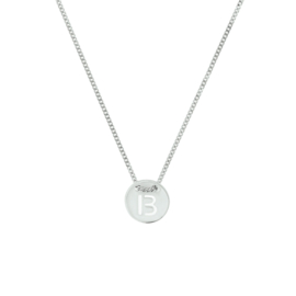 Zilveren Gourmet Collier met Letter B