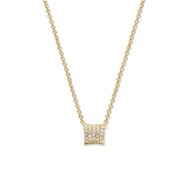 Excellent Jewelry Gouden Collier met Hanger met Meerdere Diamanten