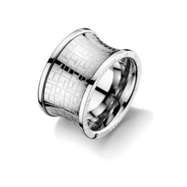 Tommy Hilfiger Edelstalen Dames Ring met ‘T’-patroon