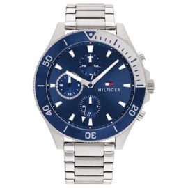 Tommy Hilfiger Elegant Heren Horloge met Blauw Bezel