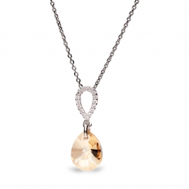 Pear Drop Goudkleurige Glaskristallen Ketting