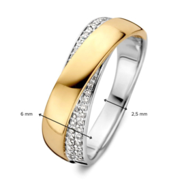 Excellent Jewelry Brede Bicolor Ring met Briljanten