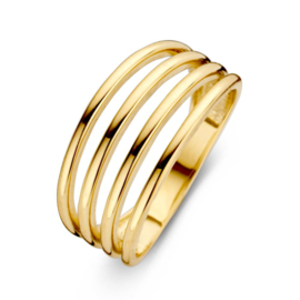 Excellent Jewelry Geelgouden Ring met Vier Slanke Stroken