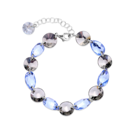 Zilveren Bovino Lichtblauwe Glaskristallen Armband van Spark