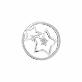 MY iMenso Zilveren Double Star 24mm Insignia met Zirkonia’s