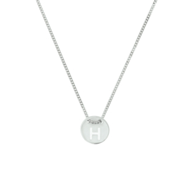 Zilveren Gourmet Collier met Letter H