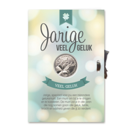 Geluksmunt Cadeaukaart - Jarige, veel geluk