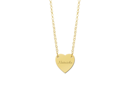 Names4ever Gouden Hartvormige Naamhanger met Ketting GMNH003