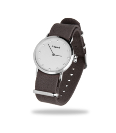 Sencillo Zilverkleurig Horloge met Grijze Horlogeband van Spark