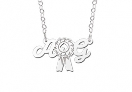 Names4ever Initialen Naamketting met Rozet ZNK53