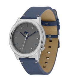 Lacoste Zilverkleurig Heren Horloge met Blauwe Horlogeband