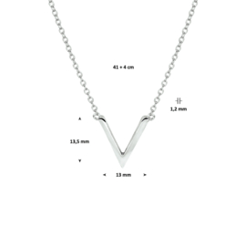 Zilveren Anker Collier met V-hanger