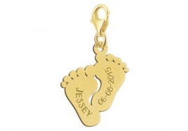 Names4ever Gouden Baby Voetjes Naambedel GNB32