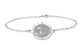 Zilveren Armband met Ovaalvormige Schorpioen Sterrenbeeld Naamhanger > Names4ever