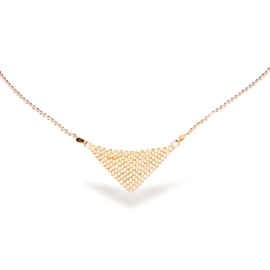 Classy Zilveren Ketting met Goudkleurige Glaskristallen