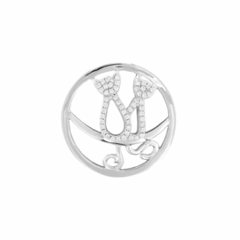 MY iMenso Zilveren Cats in Love Fantasy 24mm Insignia met Zirkonia’s