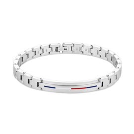 Tommy Hilfiger Edelstalen Rechte Schakelarmband voor Heren