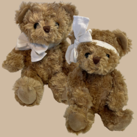 Tweeling Teddybeer Jongen/Meisje Set met 2x Naam Armbandje