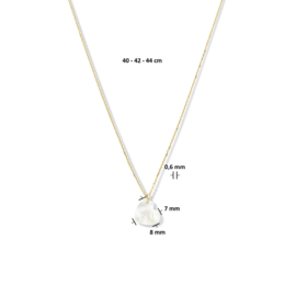 14K Geelgouden Collier met Hart van Parelmoer