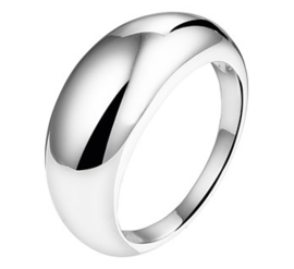 Basic Bolle Ring van Gerhodineerd Zilver
