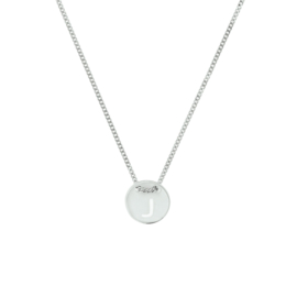 Zilveren Gourmet Collier met Letter J