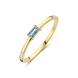 Gouden Ring met Geboortesteen Maart Aquamarijn